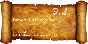 Dancz Lóránt névjegykártya