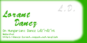 lorant dancz business card